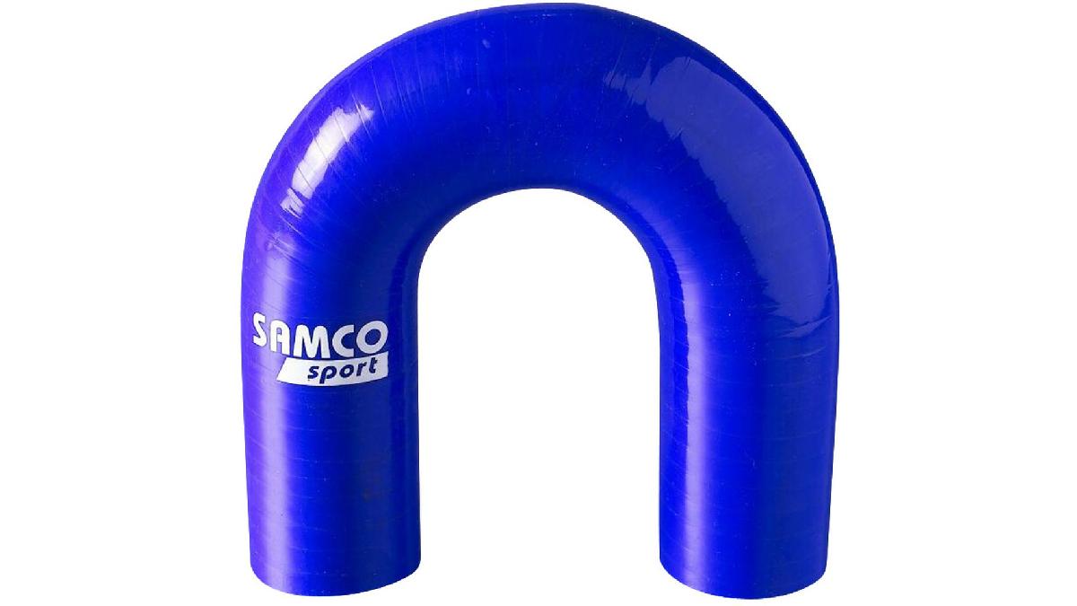 Samco+Durite+Silicone+coud%C3%A9e+180+degr%C3%A9+-+Longueur+102mm+-+%C3%9832mm+-+Bleu